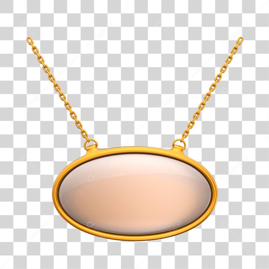 Painel Prata com Borda Dourada Elemento 3D para Composição PNG Transparente