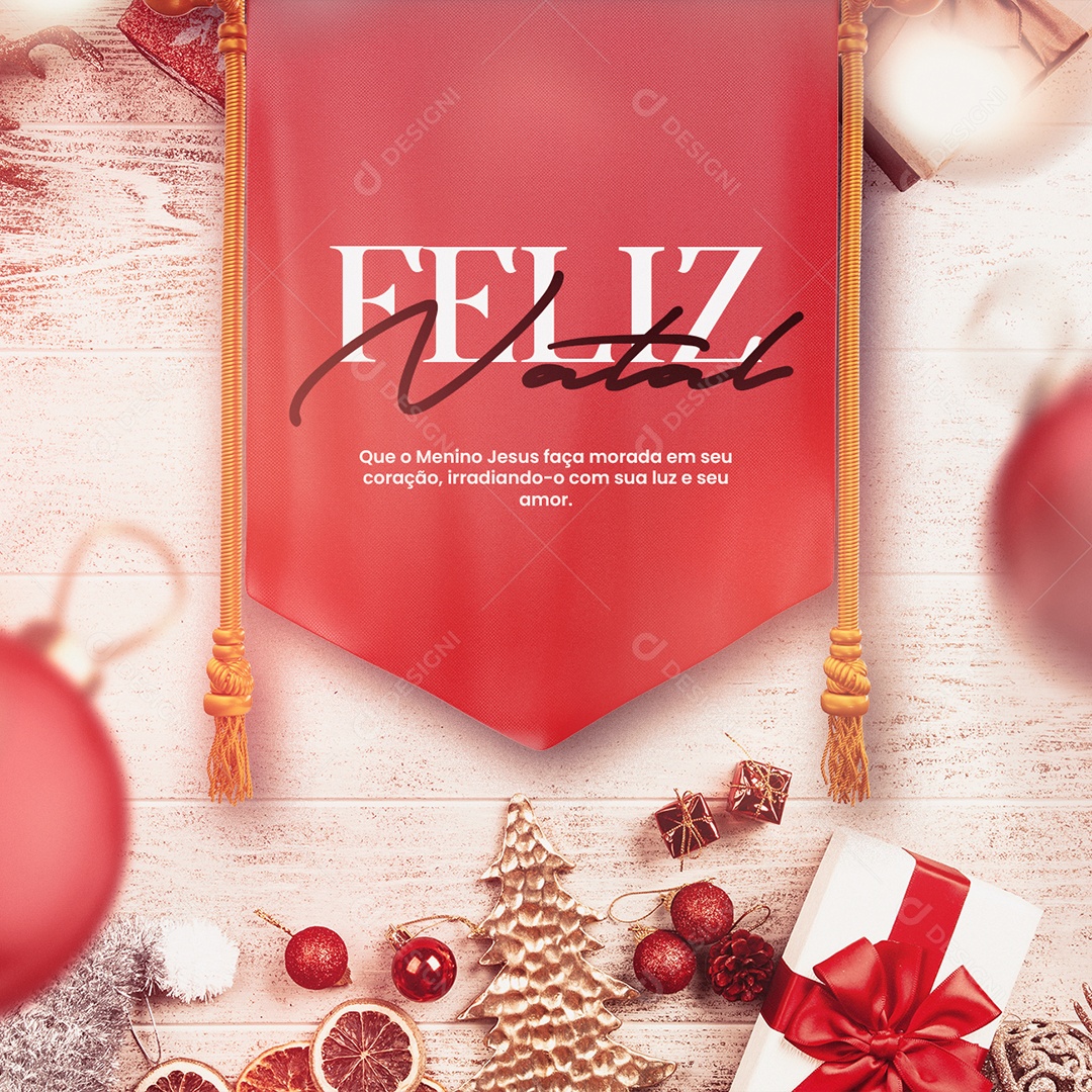 Que o Menino Jesus Faça Morada Feliz Natal Social Media PSD Editável