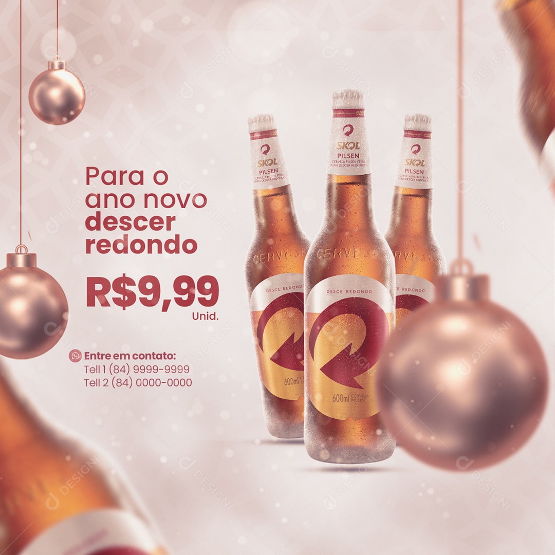 Para o Ano Novo Descer Redondo 9,99 Cervejaria Social Media PSD Editável