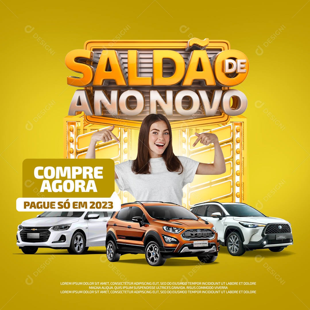 Saldão de Ano Novo Compre Agora Pague Só em 2023 Social Media PSD Editável