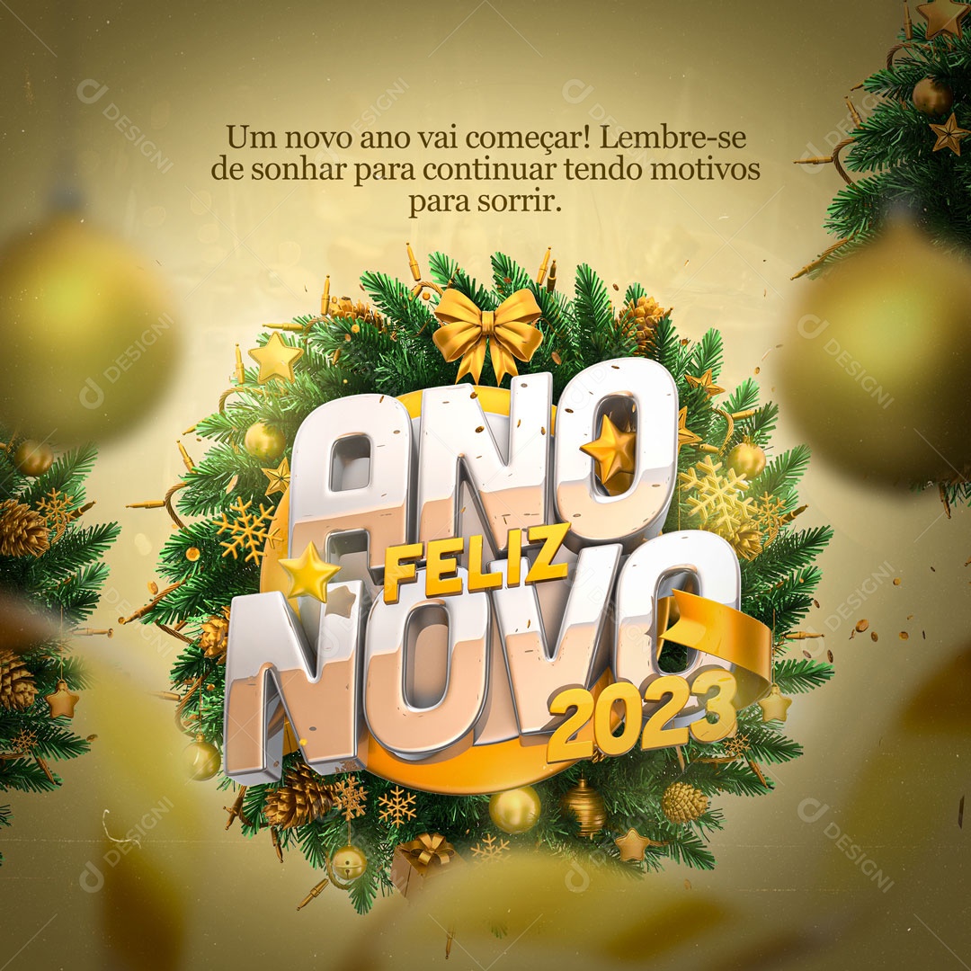 Um Novo Ano Vai Começar Feliz Ano Novo Social Media PSD Editável