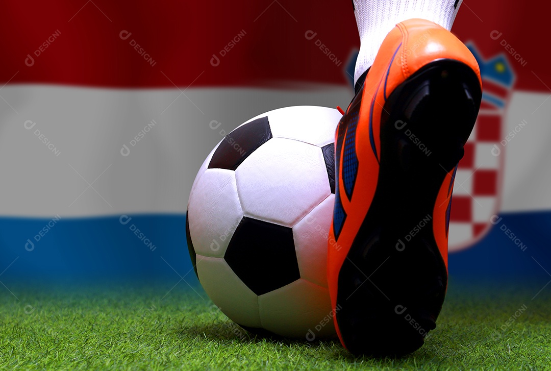 Competição da Copa de Futebol entre a Holanda nacional e a Croácia nacional.