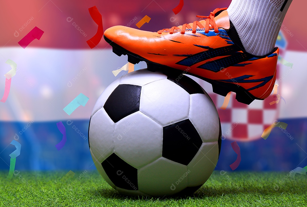 Competição da Copa de Futebol entre a Holanda nacional e a Croácia nacional.