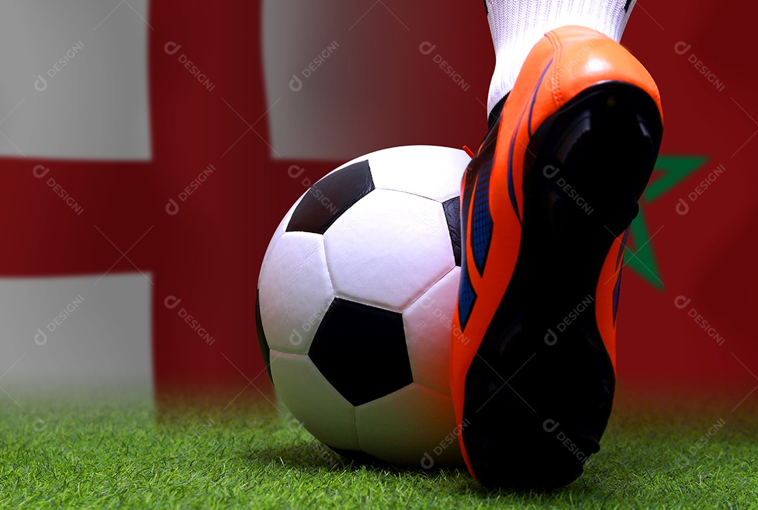 Copa de Futebol entre a seleção nacional da Inglaterra e a seleção nacional do Marrocos.