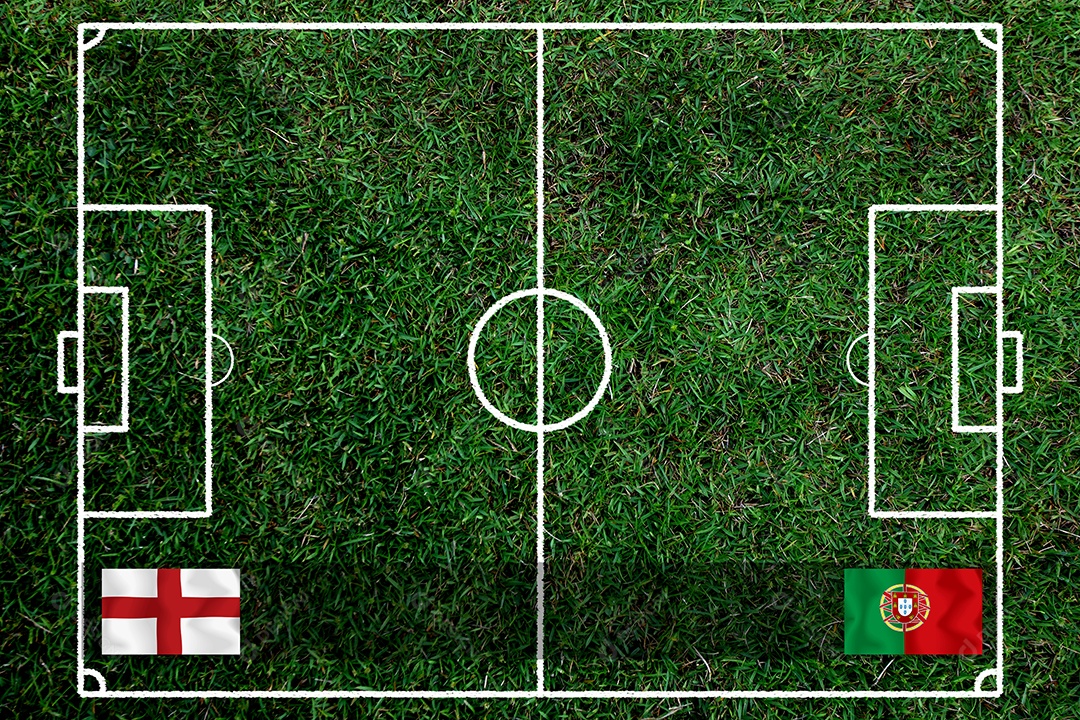 Competição da Taça de Futebol entre as seleções nacional de Inglaterra e nacional portuguesa.