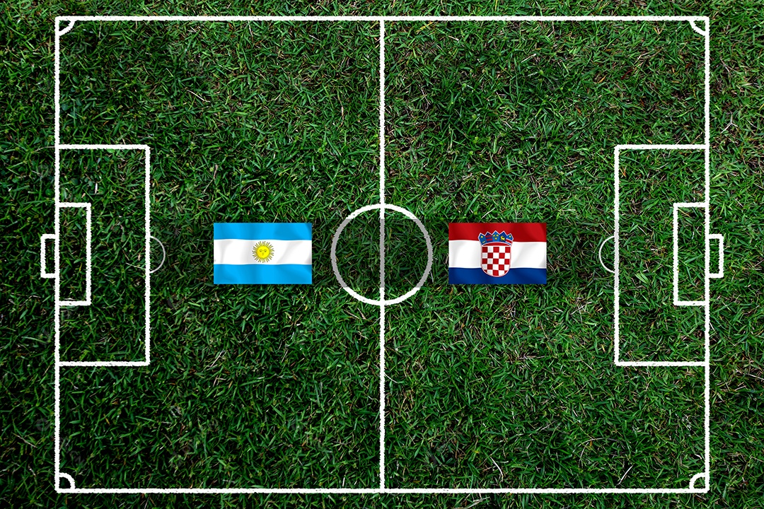 Competição da Copa de Futebol entre a Argentina nacional e a Croácia nacional.