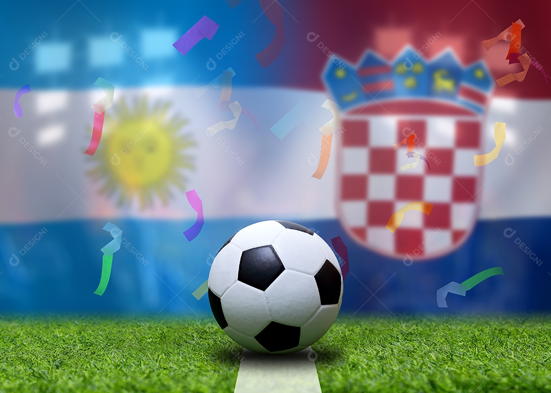 Competição da Copa de Futebol entre a Argentina nacional e a Croácia nacional.