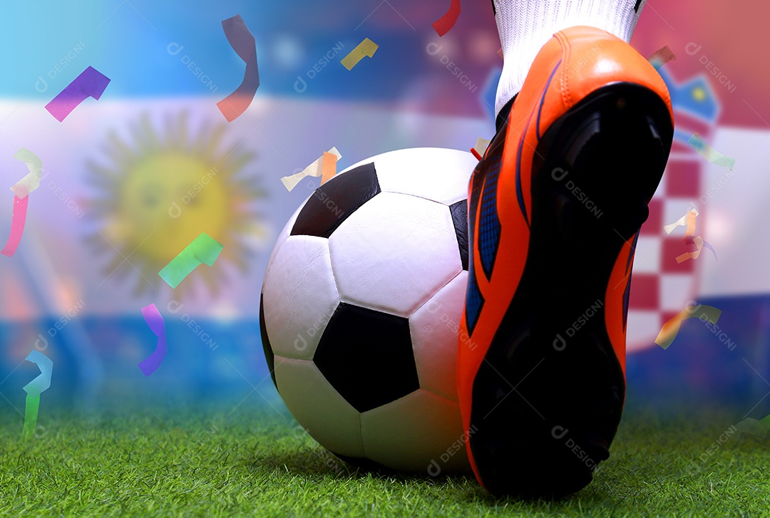 Competição da Copa de Futebol entre a Argentina nacional e a Croácia nacional.