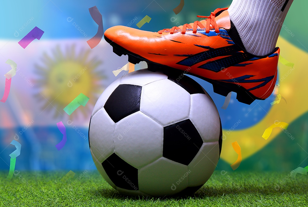 Competição da Copa de Futebol entre as seleções nacional argentina e brasileira.