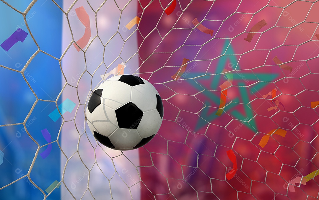 Competição da Taça de Futebol entre a França nacional e a nacional Marrocos.