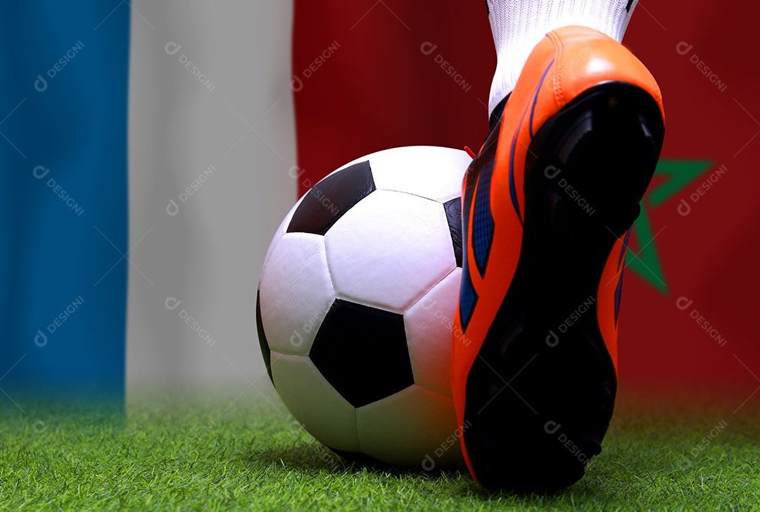 Competição da Taça de Futebol entre a França nacional e a nacional Marrocos.