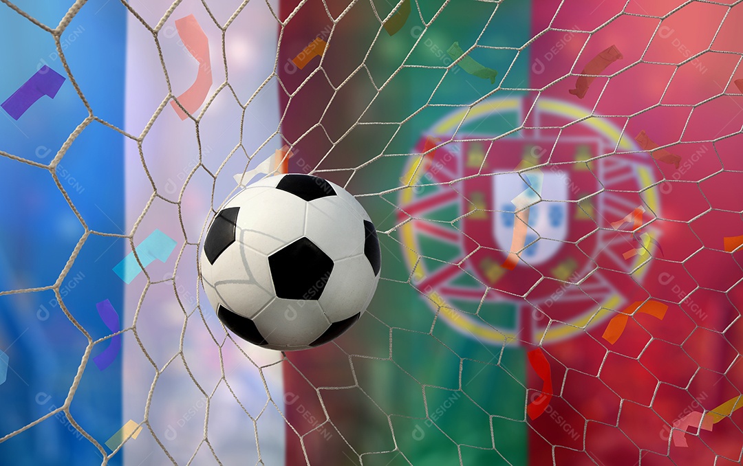 Competição da Taça de Futebol entre a França nacional e a nacional portuguesa.