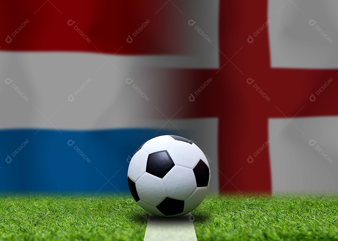 Competição da Copa de Futebol entre a Holanda nacional e a Inglaterra nacional.