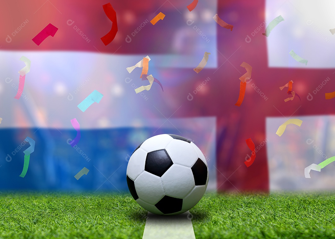 Competição da Copa de Futebol entre a Holanda nacional e a Inglaterra nacional.