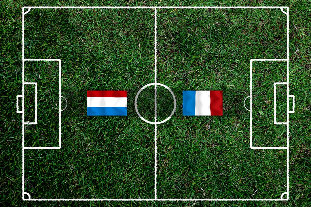 Competição da Copa de Futebol entre a Holanda nacional e a França nacional.