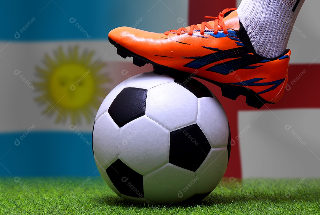 Competição da Copa de Futebol entre as seleções nacional argentina e nacional inglesa.