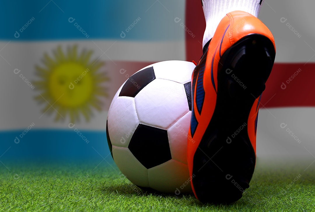 Competição da Copa de Futebol entre as seleções nacional argentina e nacional inglesa.