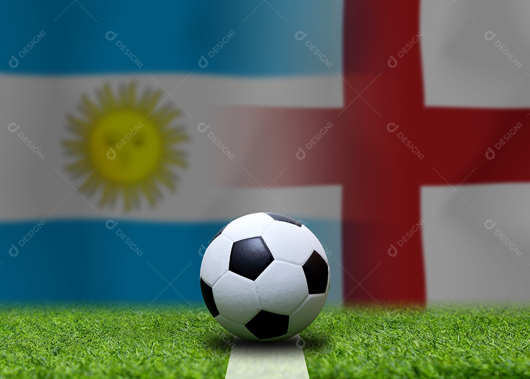 Competição da Copa de Futebol entre as seleções nacional argentina e nacional inglesa.