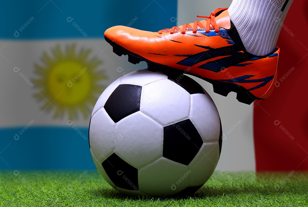 Competição da Copa de Futebol entre as seleções nacional argentina e nacional francesa.