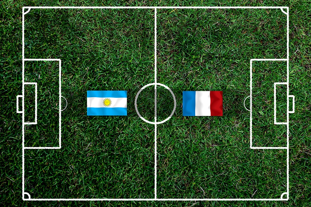 Competição da Copa de Futebol entre as seleções nacional argentina e nacional francesa.