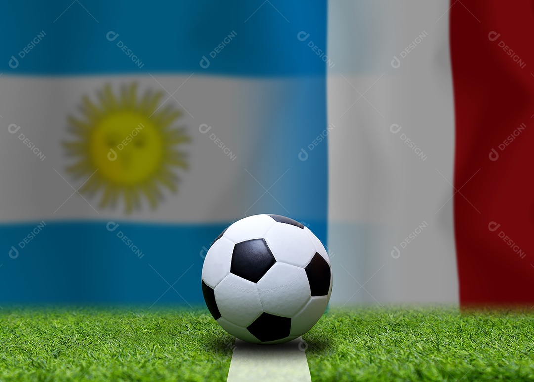 Competição da Copa de Futebol entre as seleções nacional argentina e nacional francesa.