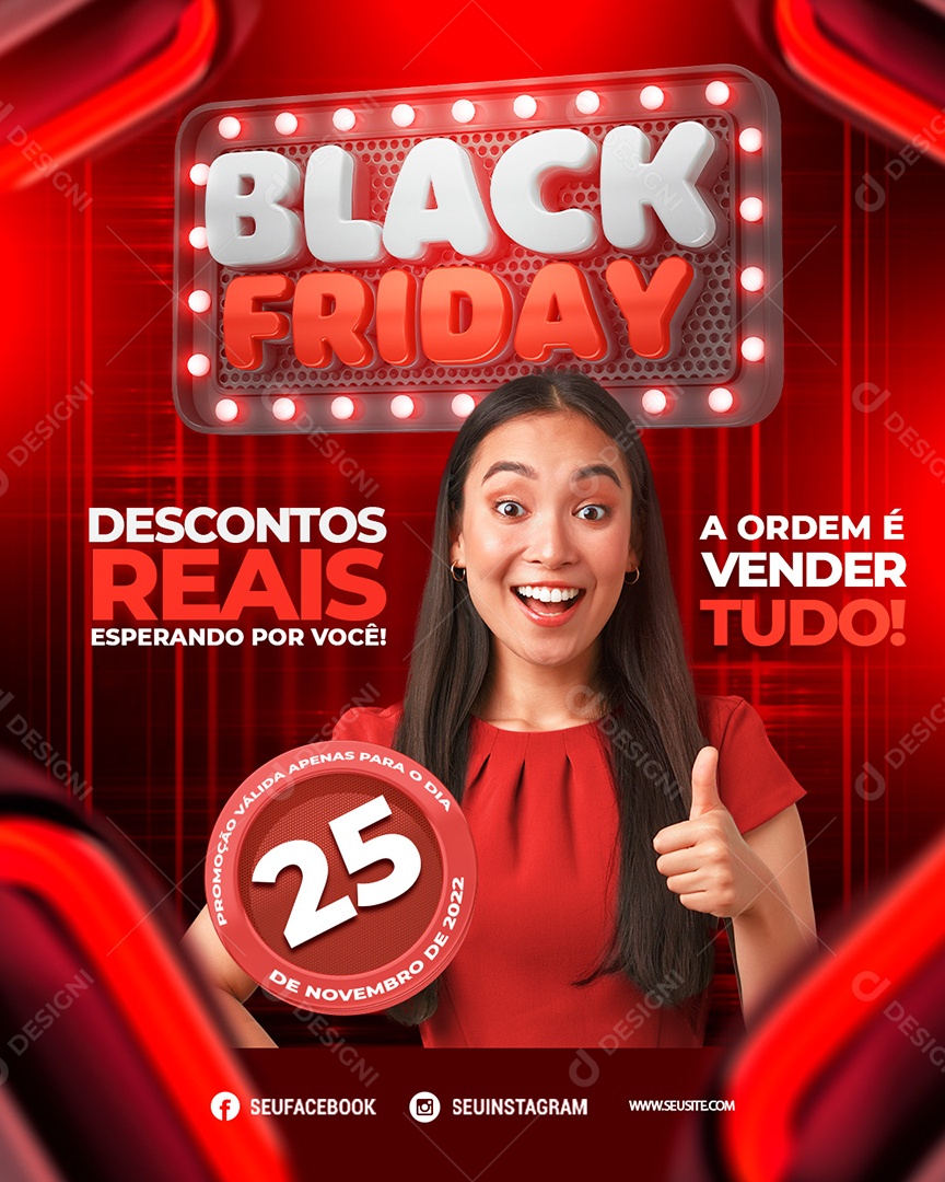 Black Friday Descontos Reais Lojas Social Media PSD Editável