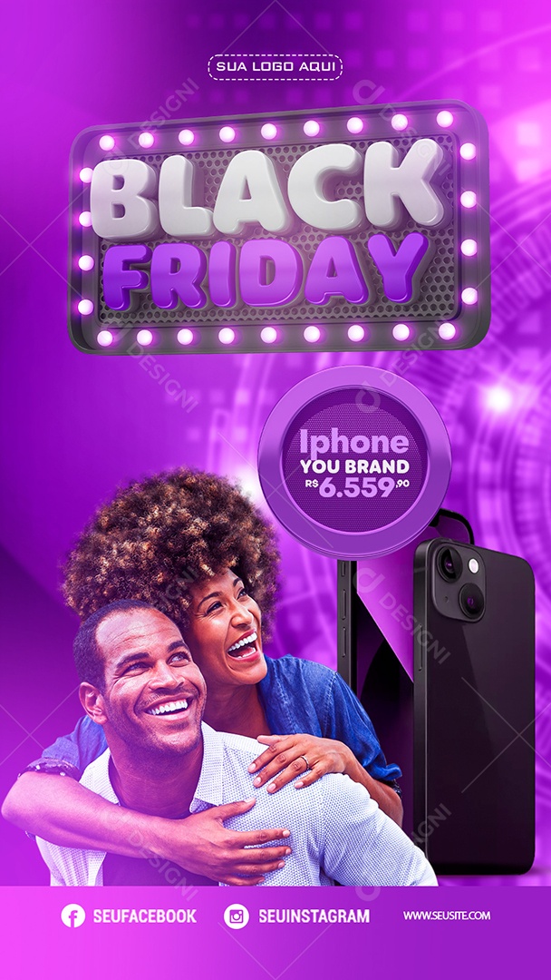 Story Black Friday Iphone 11 Loja De Eletrônico Social Media PSD Editável