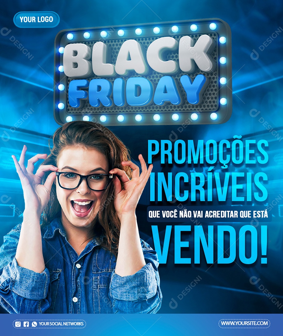 Incredible Promotions Black Friday Stores Social Media Store Editable PSD