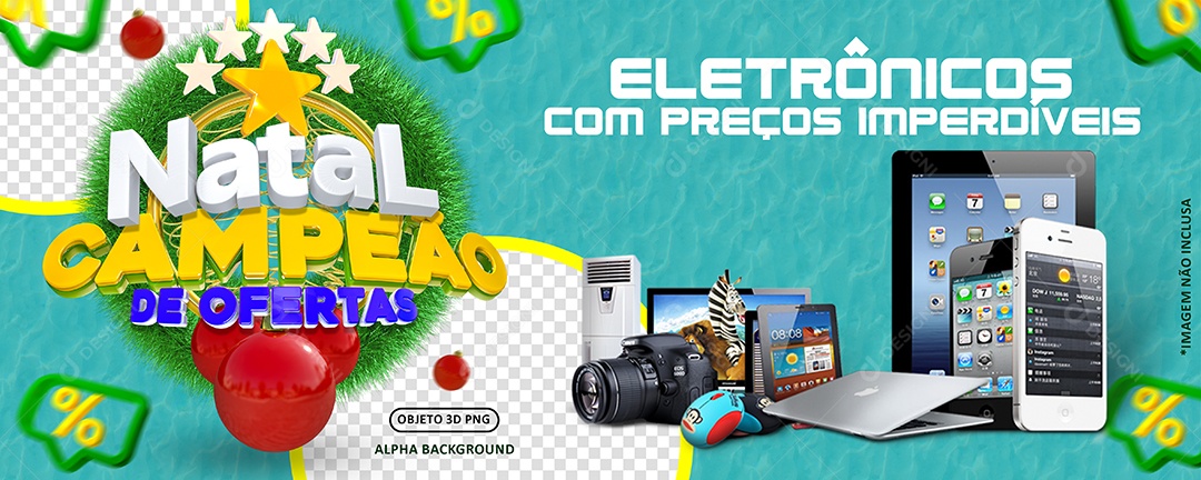 Banner Natal Campeão de Ofertas Eletrônicos Com Preços Imperdíveis Social Media PSD Editável