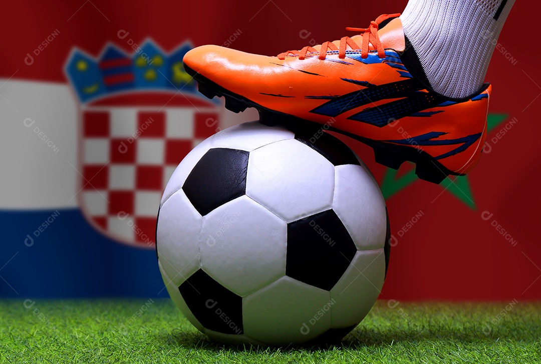 Competição da Taça de Futebol entre a Croácia nacional e a nacional Marrocos.