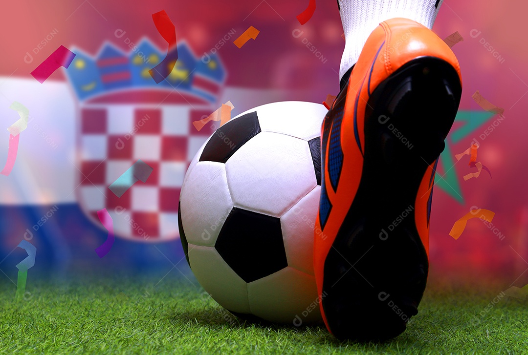 Competição da Taça de Futebol entre a Croácia nacional e a nacional Marrocos.