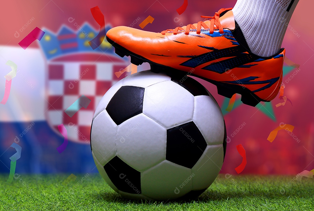 Competição da Taça de Futebol entre a Croácia nacional e a nacional Marrocos.