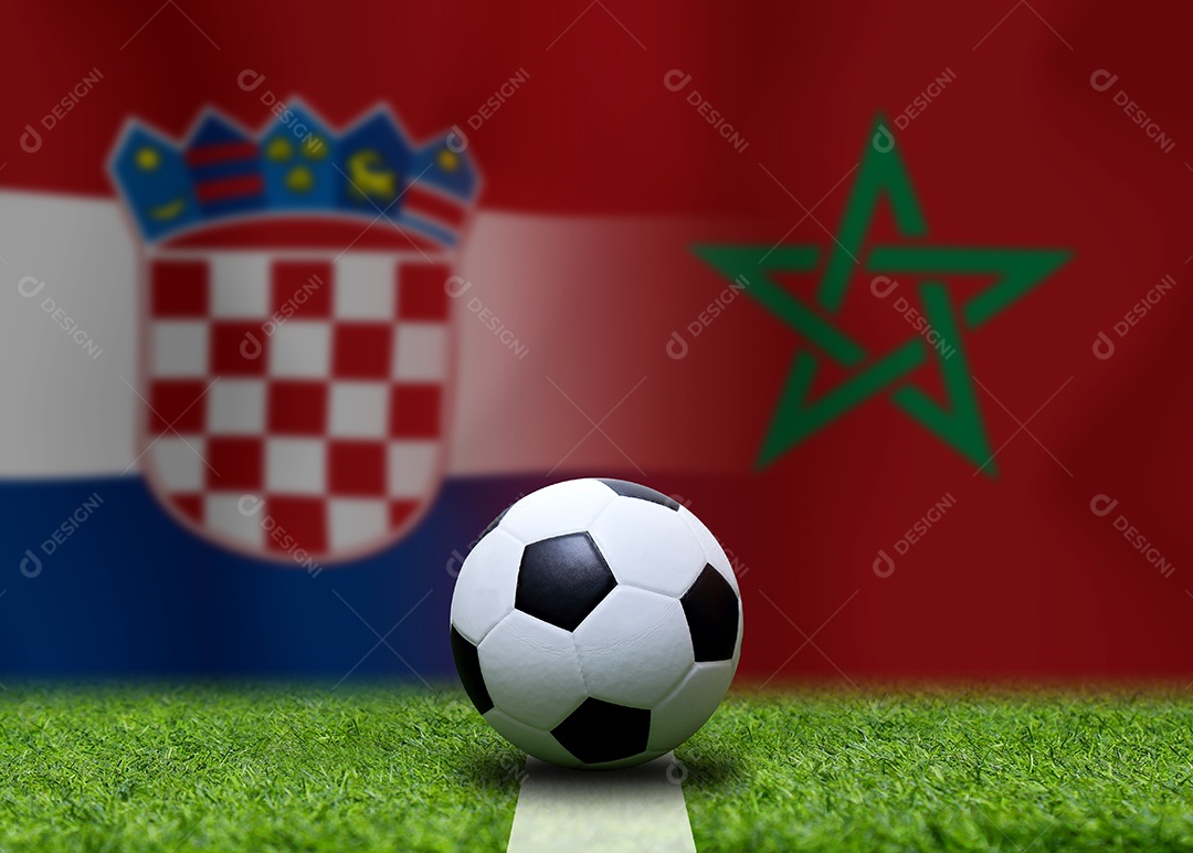 Competição da Taça de Futebol entre a Croácia nacional e a nacional Marrocos.