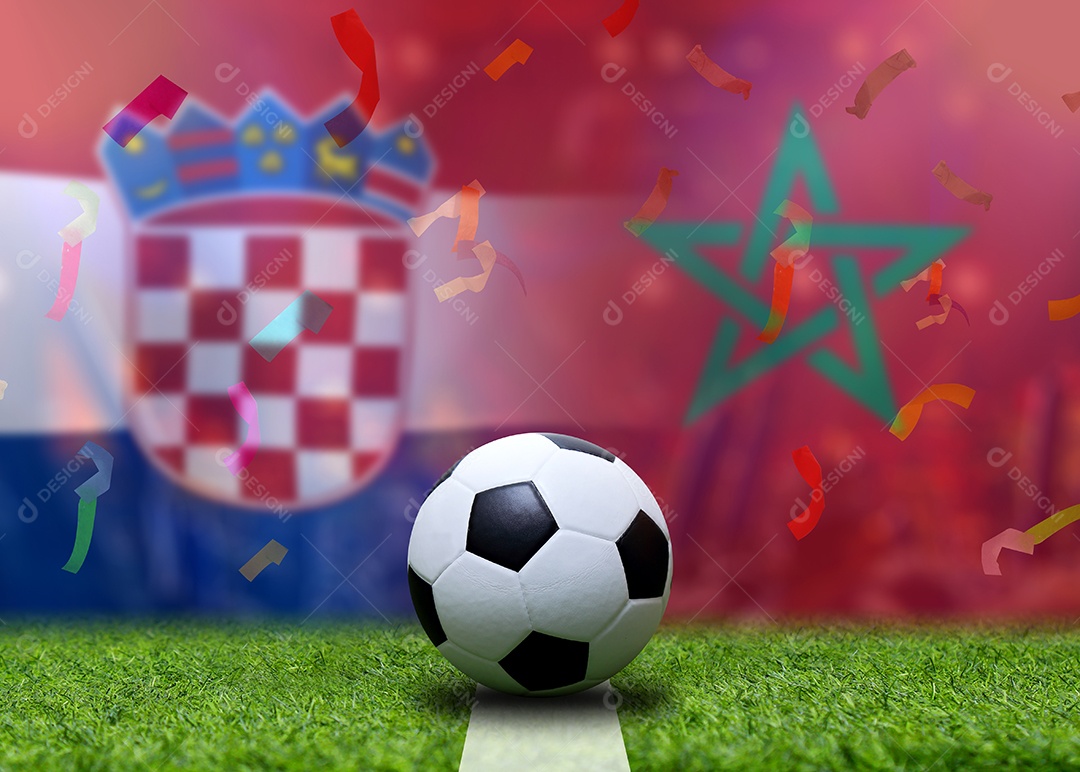 Competição da Taça de Futebol entre a Croácia nacional e a nacional Marrocos.