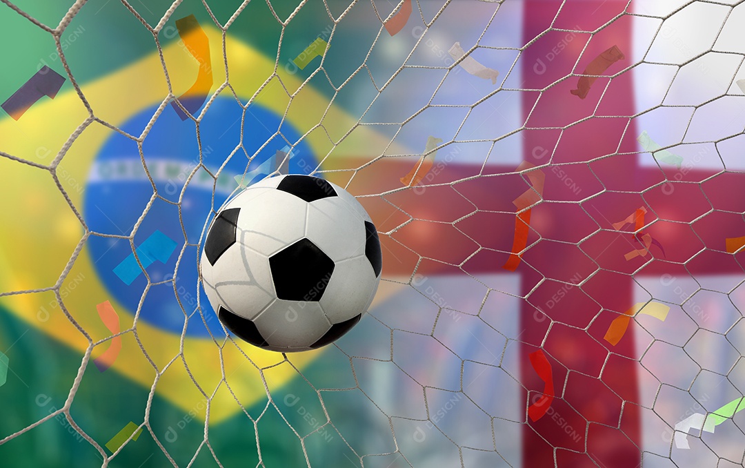 Competição da Copa de Futebol entre as seleções nacional Brasil e nacional Inglaterra.