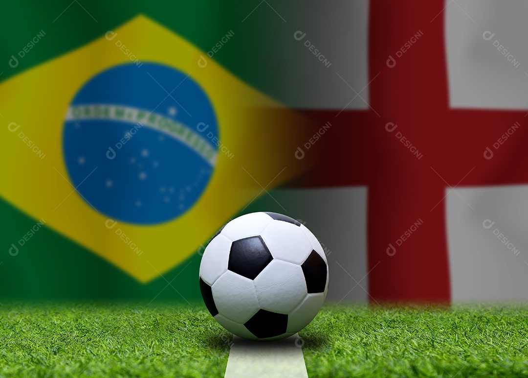 Competição da Copa de Futebol entre as seleções nacional Brasil e nacional Inglaterra.