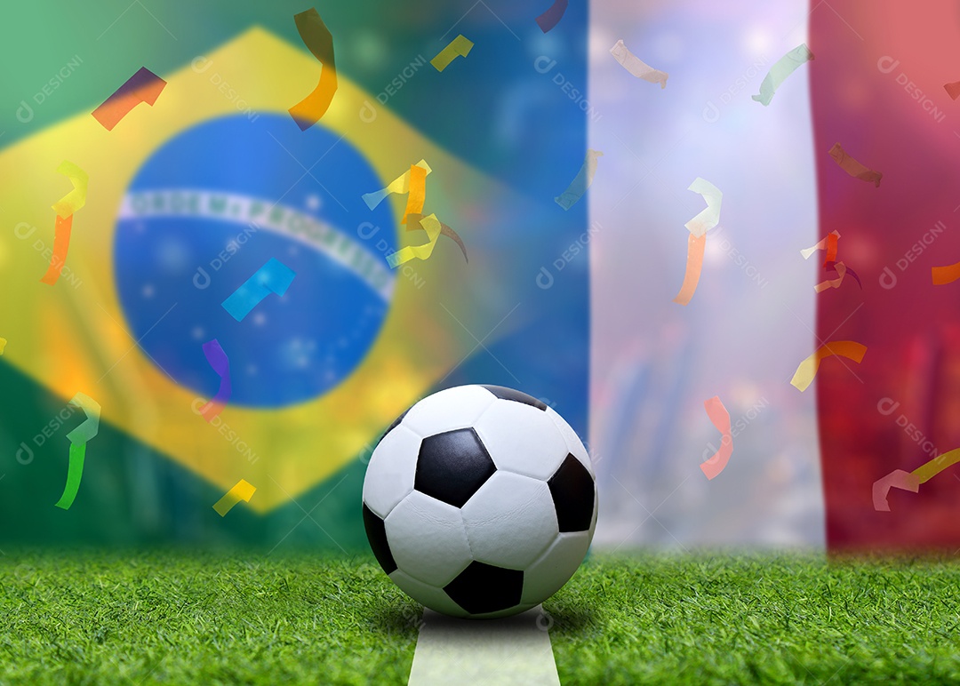 Competição da Copa de Futebol entre as seleções nacional do Brasil e nacional da França.