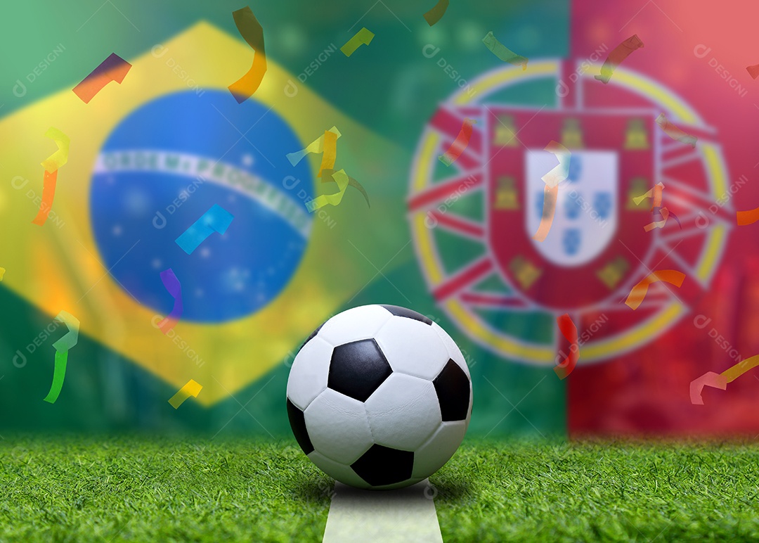 Competição da Taça de Futebol entre o nacional Brasil e o nacional português.