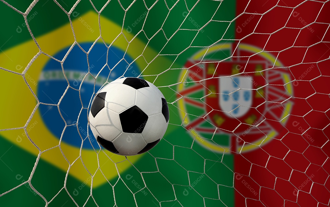 Competição da Taça de Futebol entre o nacional Brasil e o nacional português.