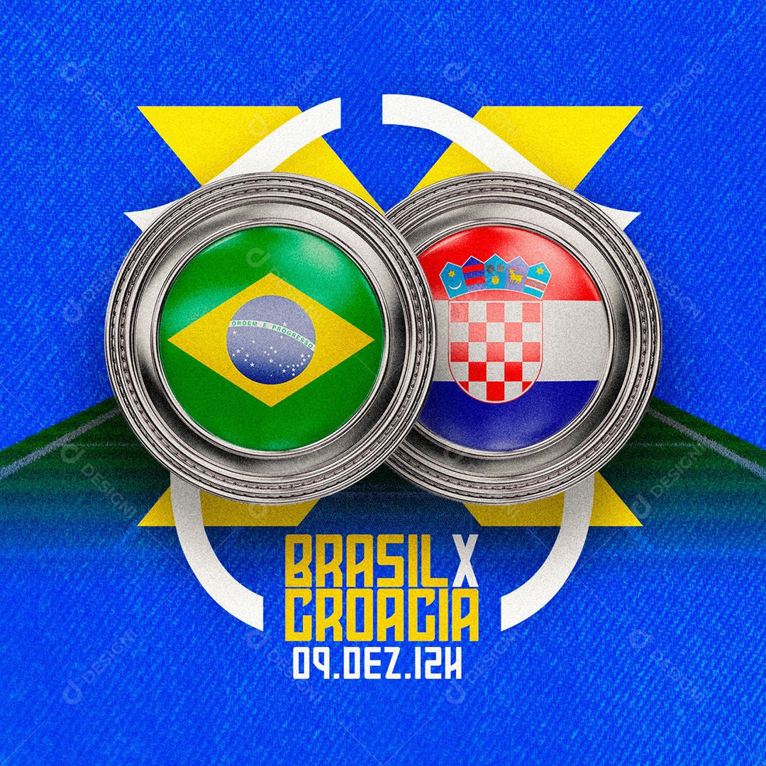 Brasil x Croácia Copa do Mundo Futebol Social Media PSD Editável