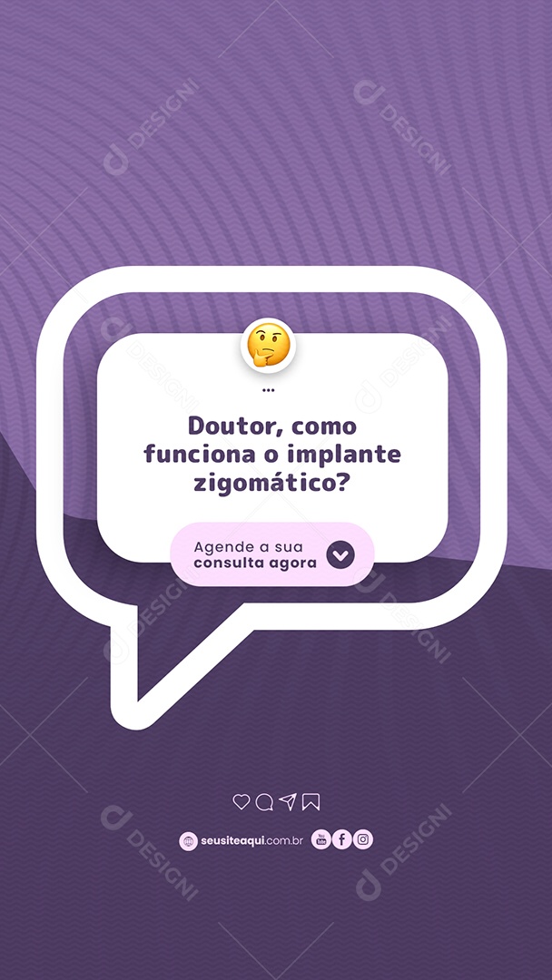 Story Doutor como Funciona o Implante Zigomático Dentista Social Media PSD Editável