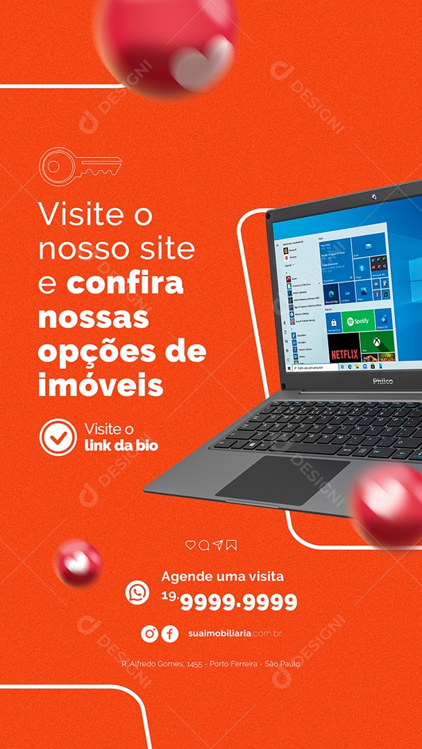 Story Confira Nossas Opções de Imóveis Imobiliária Social Media PSD Editável