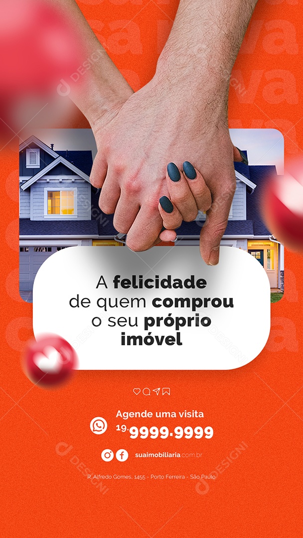Story A Felicidade de quem Comprou o seu Próprio Imóvel Imobiliária Social Media PSD Editável