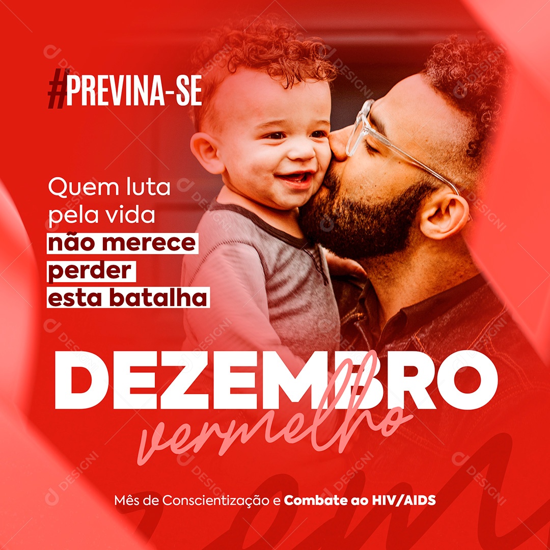 Post Dezembro Vermelho Luta Pela Vida Social Media PSD Editável