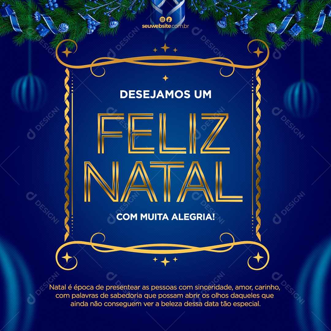 Post Desejamos Natal PSD Social Media PSD Editável