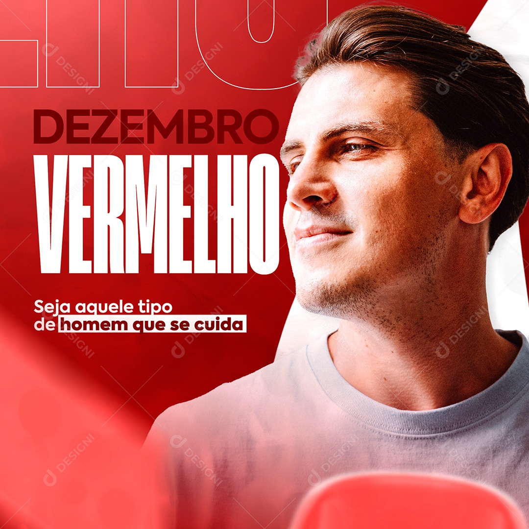Post Dezembro Vermelho Prevenção ao HIV Social Media PSD Editável