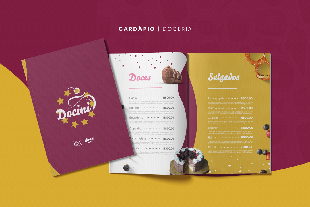 Modelo de Cardápio de Doceria PSD Editável