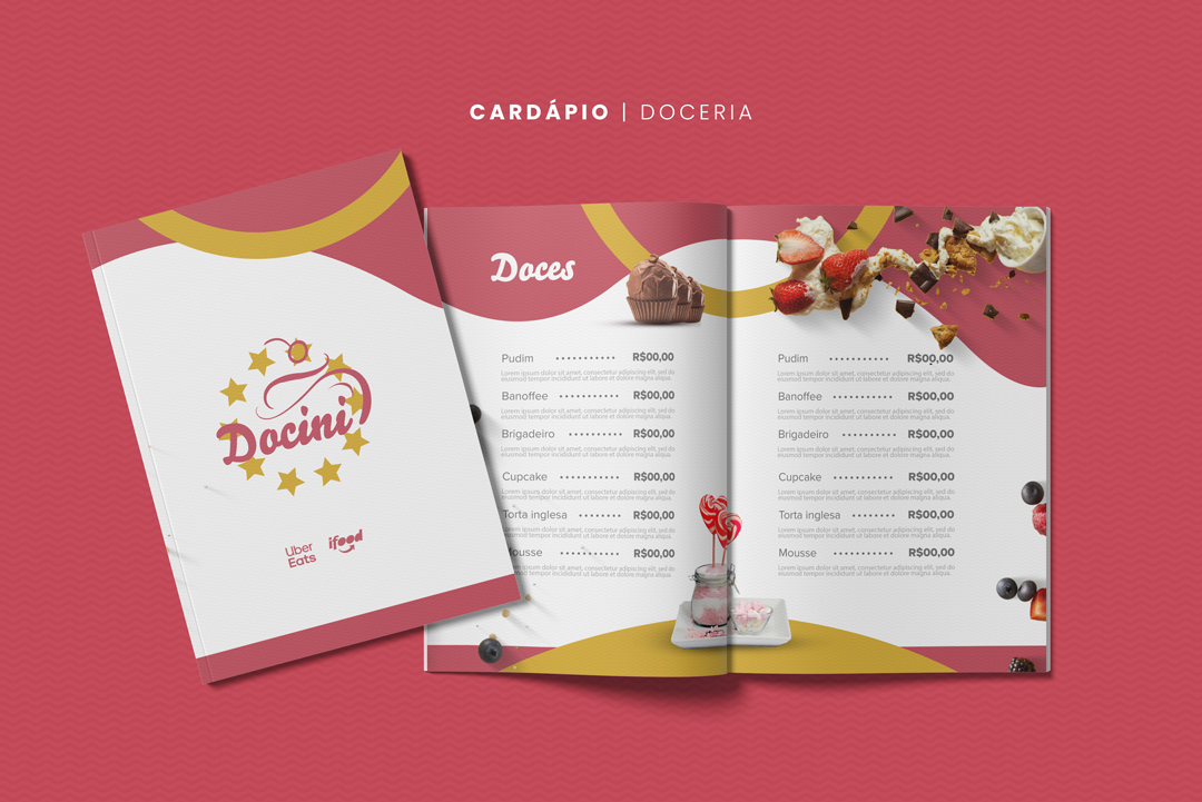 Modelo de Cardápio de Doceria PSD Editável