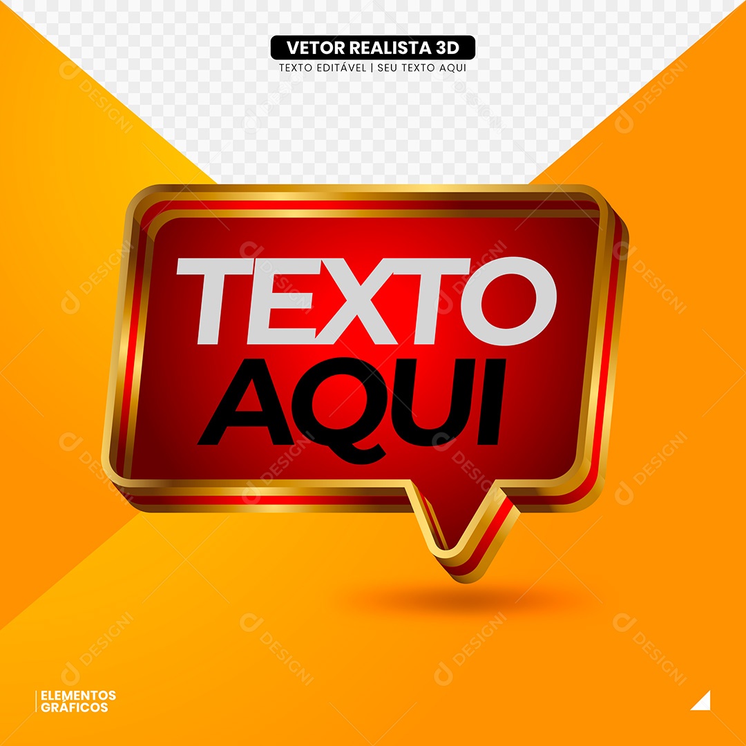 Elemento Vetorial Caixa de Texto EPS Editável