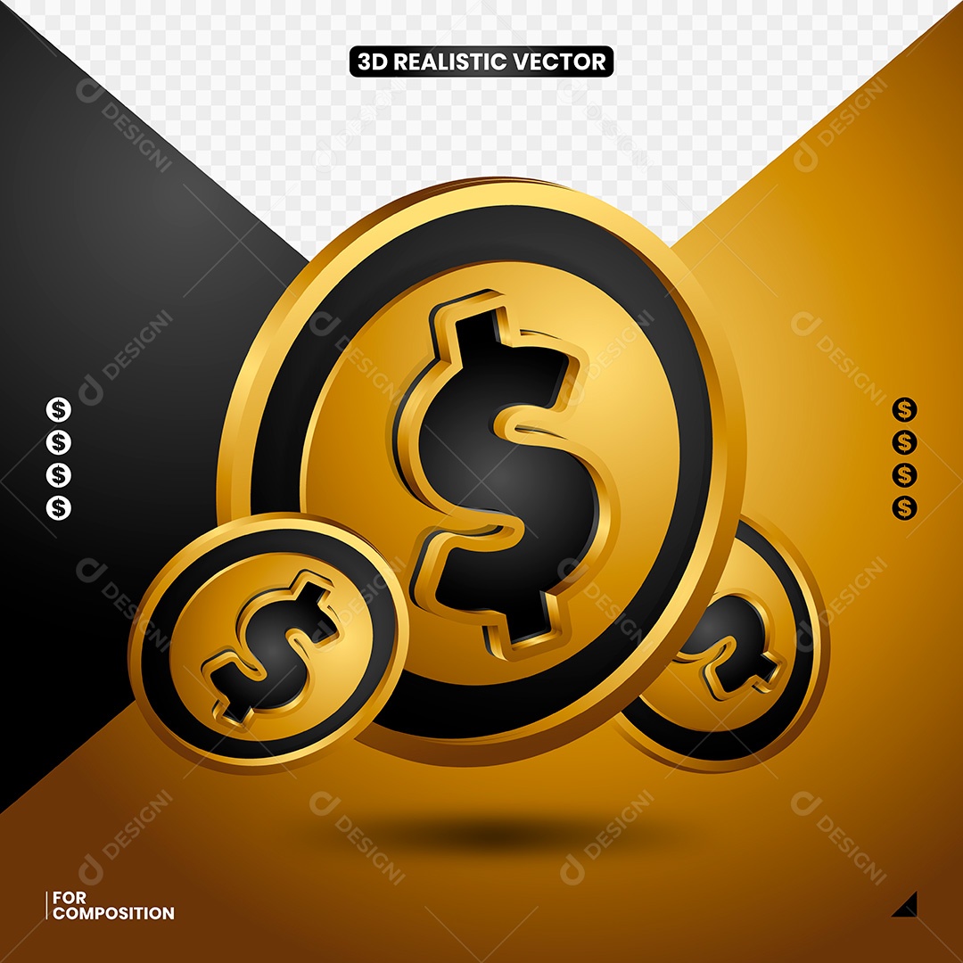 Elemento Vetorial Símbolo Cifrão EPS